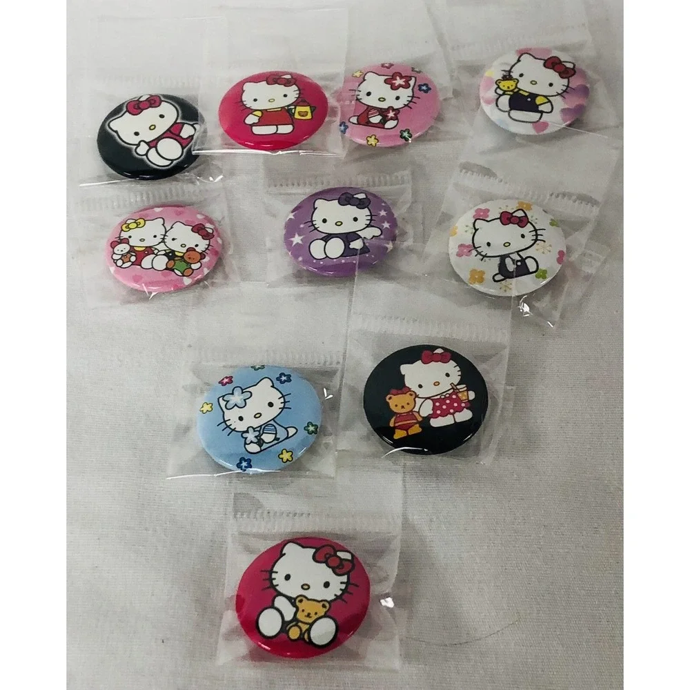 Lot of 10 Hello Kitty Metal Badge Pin Back 1